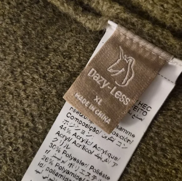 Zippered Mock Neck Cardigan ▪︎ Army Green ▪︎ LG - Picture 16 of 16